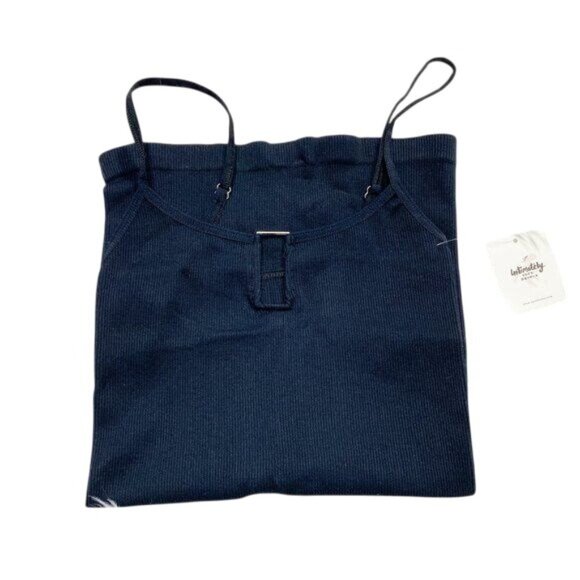 Free People Black Ribbed Cami Adjustable Straps Fitted Design - Picture 6 of 8